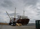 06-22 13.40.44  A cargo ship laoding up for a trip to the high arctic.  I also took a picture, but this one by Barbra Doiron turned out better.  (Salaberry-de-Valleyfield, Quebec, Canada)